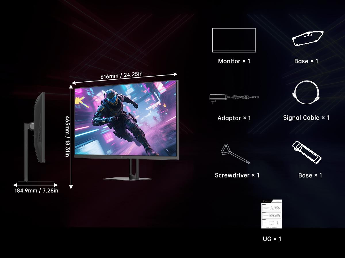 KTC 27" 2K QHD 200Hz Fast IPS Gaming Monitor, 2560*1440 Up to 210Hz Monitor, HDR 400, GTG 1ms, DP@200Hz, HDMI@144Hz,Adaptive Freesync & G-sync, 131% sRGB, Bulit-in Dual 2W Speakers, PC Monitors Gamer with HDMI 2.0 x 2 & DP1.4 x 2, H27T22C-3