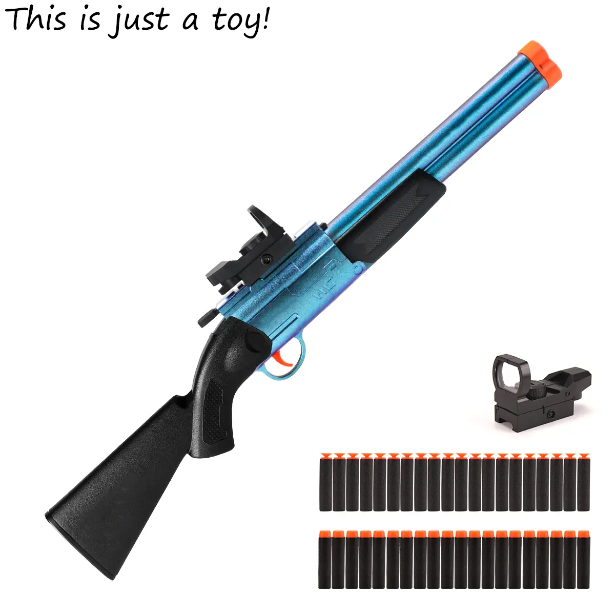 JH2067 Blue Foam Dart Blaster Toy Set, Dual Tube Launcher with Switchable Single & Double Modes, Extended Grip Design, Outdoor Adventure Game Toy for Teens, Backyard Fun Gift, Birthday Present