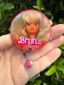 Funny Badge Reel | Cringe Doll WTF | Nurse Badge Reel Funny | ID Badge Holder | Nurse Gift | Nurse Badge Holder | ID Holder | Cute Badge