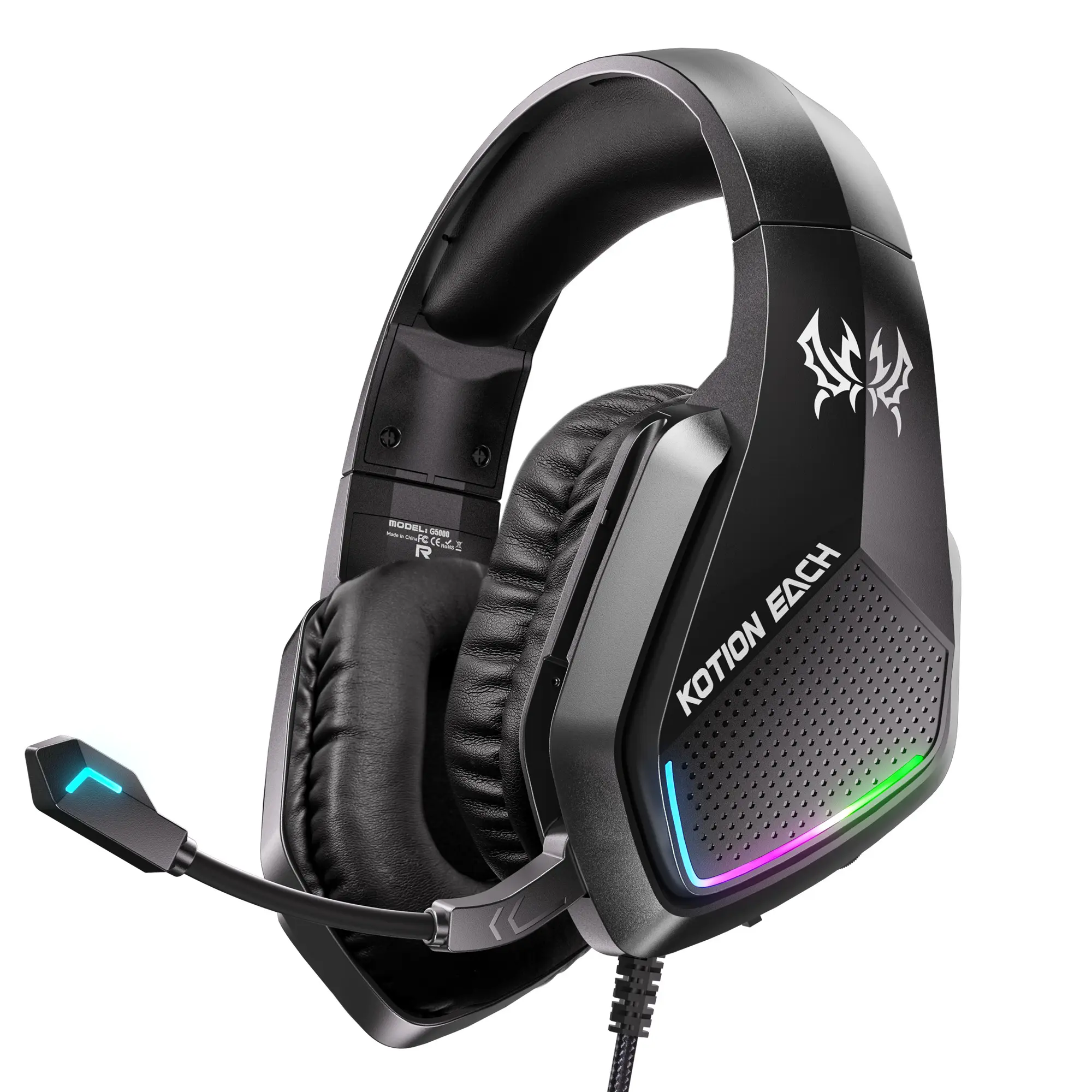 G5000 New Wireless Multiplatform Gaming Headset 2.4GHz Bluetooth-compatible 5.3 Earphones with Microphone, Compatible with Ps5, Ps4, PC, Phone, Switch Gaming Accessories