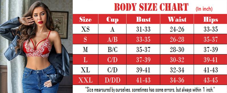 Avidlove Womens Lingerie 2 Piece Lace V Neck Bra and Panty Sets