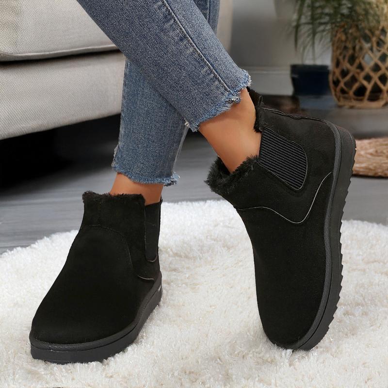 Women's Thick Soled Winter Snow Boots With Plush Lining & Anti-Slip Outsole Casual Ankle Boots