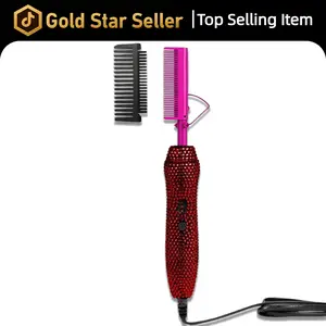 Diamond Hot Comb 450F Straightener Curler for Natural Hair Wigs Professional Salon Styling with Adjustable Temperature Control,valentine's day gifts for her/him