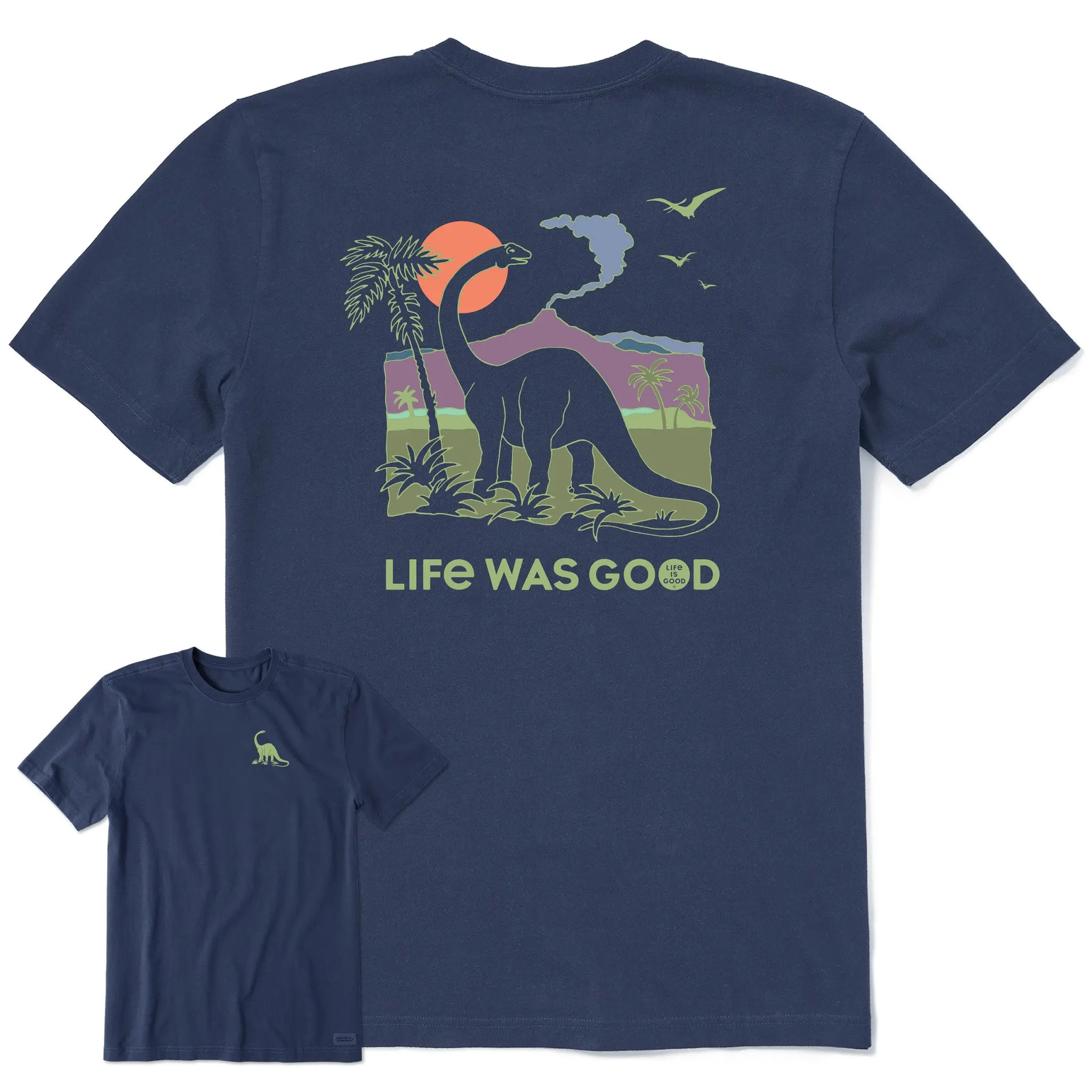 Men's Dinosaur Life was Good Short Sleeve Crusher Tee