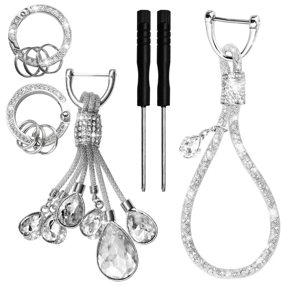 Cute Bling Keychain, Rhinestone and Crystal Keychain, Car Fob Wristlet Key Chains for Christmas DIY Crafts Gift - Home Improvement.