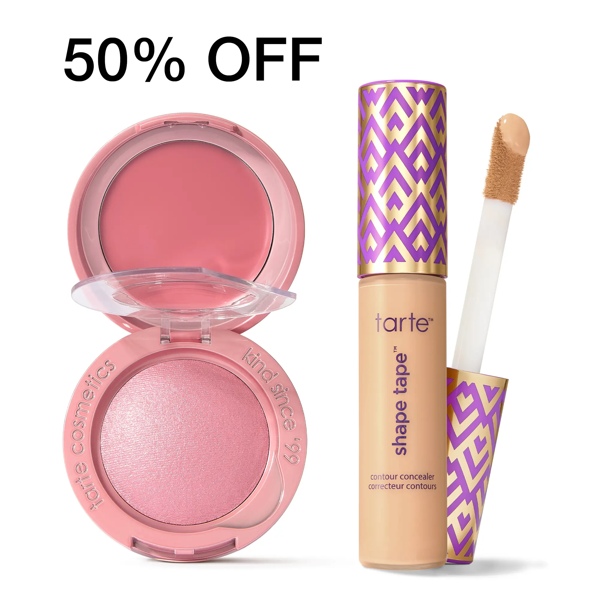 tarte baked & buttered duo - shape tape concealer & 2-in-1 cream & powder blush