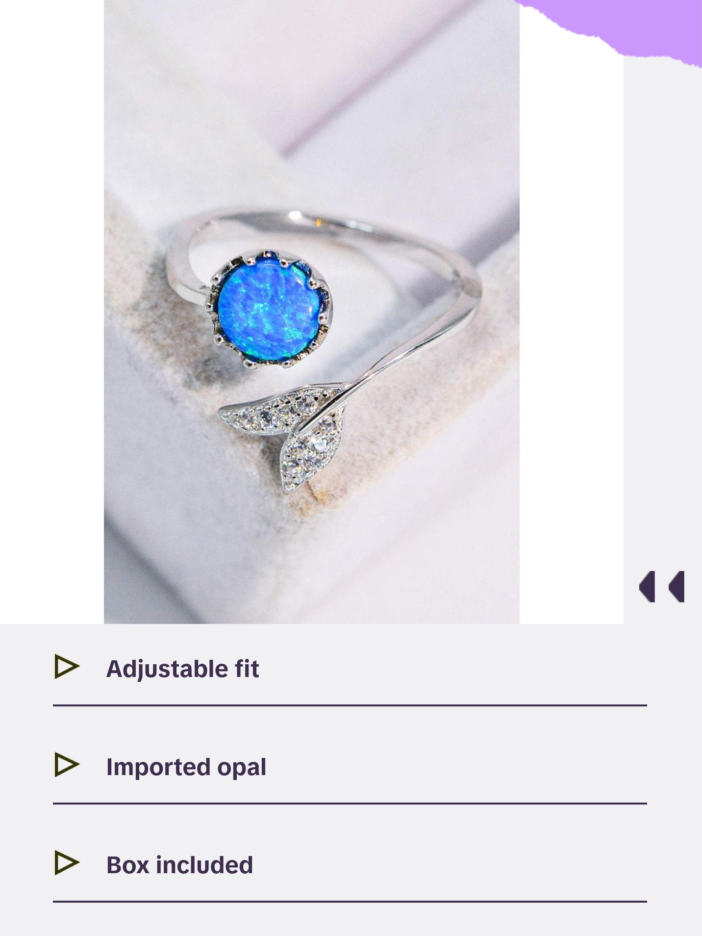 Opal Fishtail Bypass Ring
