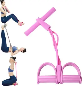 Fitness Resistance Band-8 Tube Pedal Ankle Handle Yoga Trainer for Body Abdomen Waist Arms Exercise 47x26cm PVC