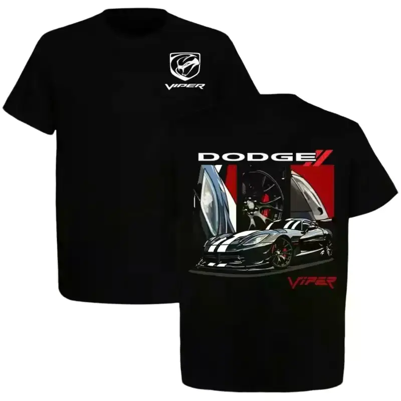 Dodge Viper T-Shirt , Classic Viper Muscle Car Graphic Back Print , For Sports Car Racing Lovers , Unisex Graphic Tee , Soft Cotton Casual Streetwear , Gift For Car Guys