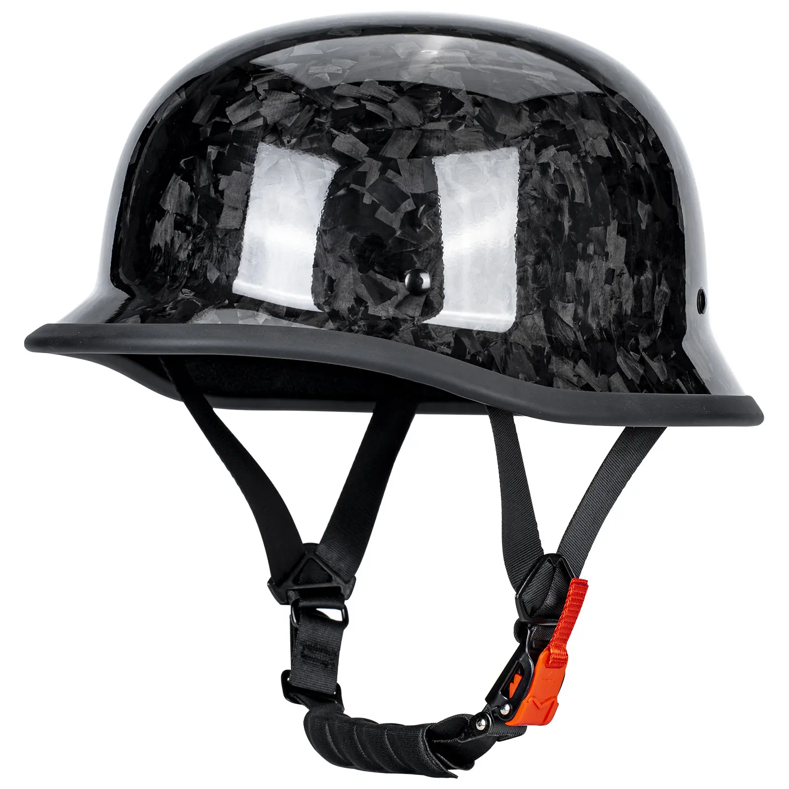 KAESE Ultra-Light Forged Carbon Fiber Half Riding Helmet - DOT Approved Retro German Style Open Face, Windproof Breathable Helmet for Cruiser, Scooter Protective Gear, Riding Helmets