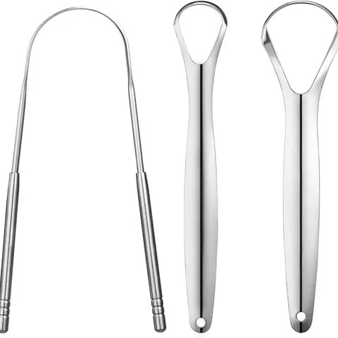 3-Pack Stainless Steel Tongue Cleaners - Lightweight, Gentle, Reusable Oral Care Tools for Adults, Portable Toiletry Set for Fresh Breath, Tongue Cleaner