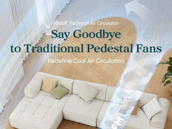 LEVOIT Corebreeze R432 Circulating Fan for Home Standing Oscillating with Whole Room Airflow Remote 82ft Range 20dB Quiet 908CFM DC Motor 9 Speeds Sensor Timer Pedestal & Tabletop Mode,2-Pack Bundle,Gift