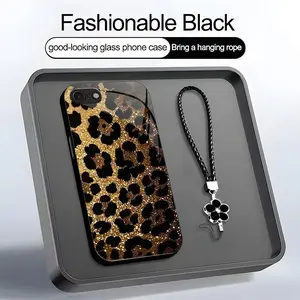 Suitable for [iPhone 7] high-end women's phone case🤩，free four-leaf clover lanyardthe pattern is printed, not glitter; various leopard print patterns are available，drop-resistant and fingerprint-proof YM99