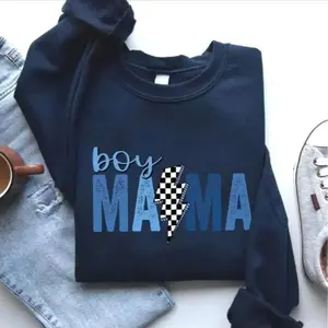 Boy Mama shirt or sweatshirt, cozy gift for moms of boys, perfect for Mother’s Day Casual Daily Wear Tee For Her & Women, Apparel Made In The USA