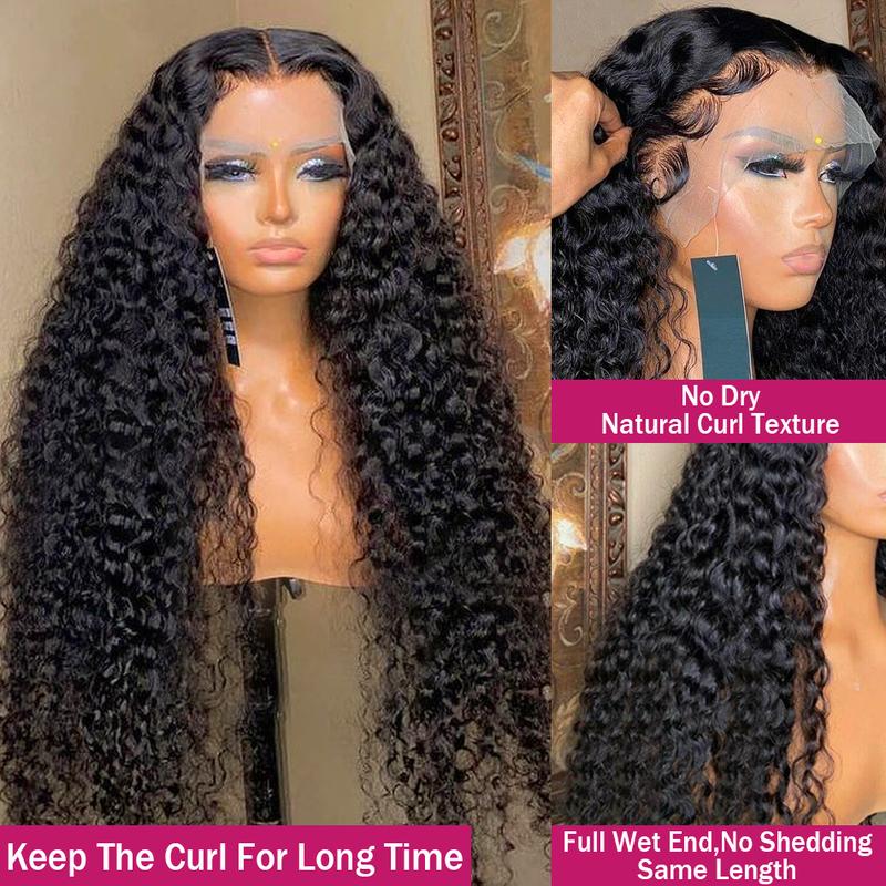 Bling Hair Kinky Curly 13x6 Lace Front Wigs 12~36Inch Jerry Curly Wigs Transparent HD Lace Human Hair Kinky Curly 4x4 Lace Closure Wigs For Women Brazilian Hiar 180Density