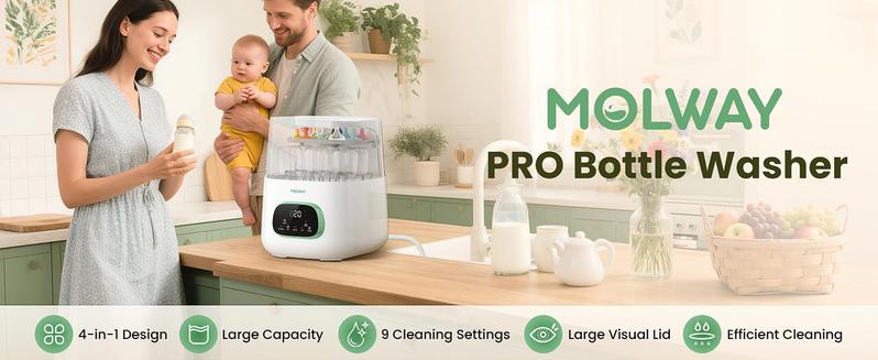 Baby Bottle Washer,Sterilizer And Dryer,Effortless All-in-One Cleaning Machine,Large Capacity for Bottles,Pump Parts & Baby Essentials, Free Your Hands And Save Time