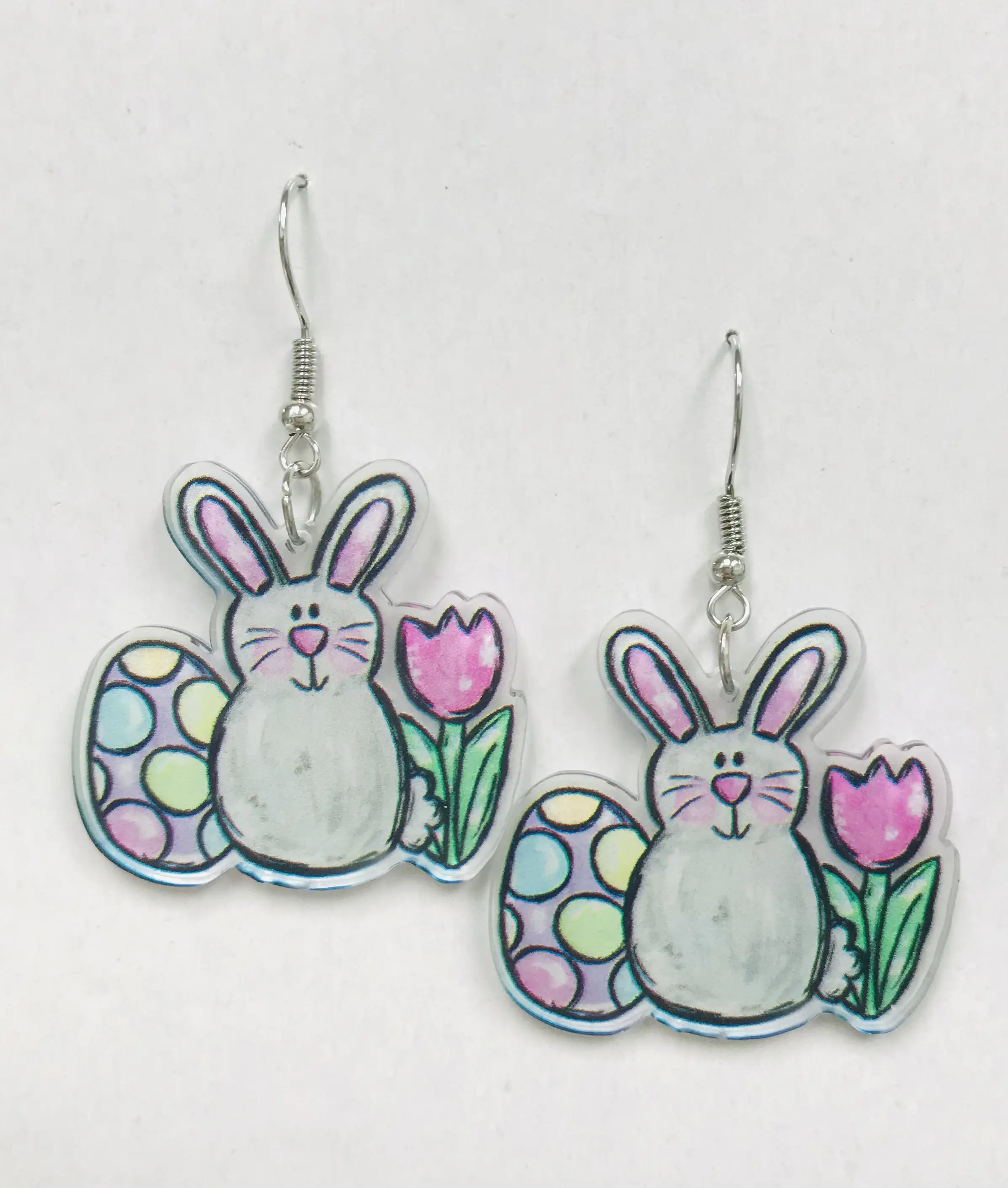 Easter Bunny Earrings, Easter Eggs and Flower Earrings