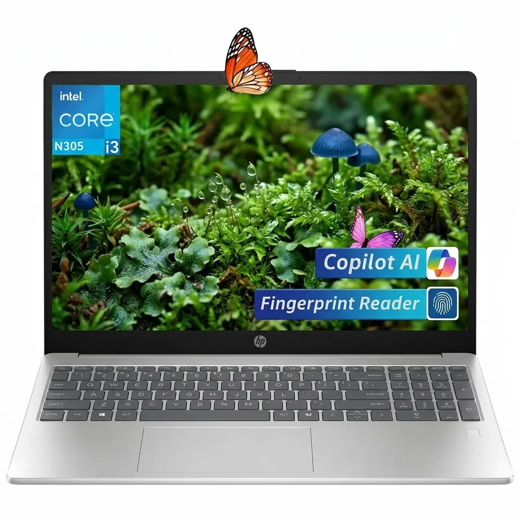 HP Flagship 15 Laptop Computer, 15.6" FHD IPS Anti-Glare Display, Intel 8-Core i3-N305/i3-1315u, 8GB RAM|256GB SSD, WiFi 6, AI Copilot, Windows 11 pro
