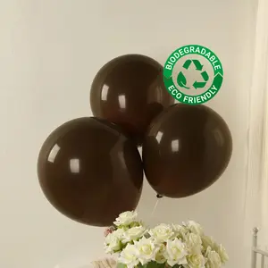 10 Pack Matte Pastel Cinnamon Brown Biodegradable Balloons 18", Round Eco-friendly Thick Latex Party Balloons