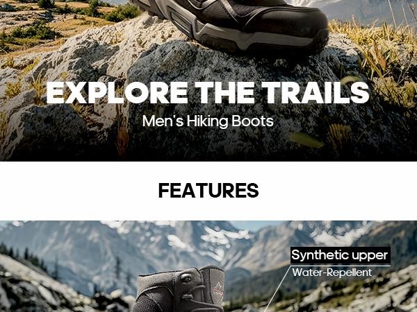 NORTIV8 Men's Waterproof Suede Hiking Boots Trail Outdoor Md Midsole Footwear