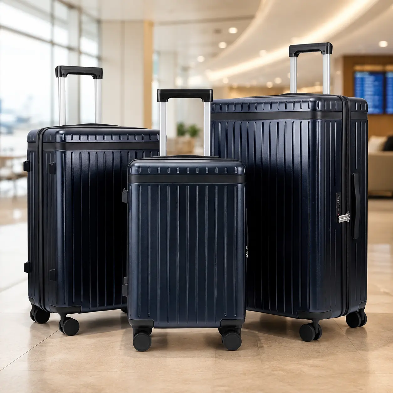 3PCS  Polycarbonate Luggage Set - Durable ABS+PC Hard-Shell Suitcases with TSA Lock, 360° Silent Spinner Wheels, Lightweight 20/24/28in for International Travel, Business Trips,back to school shopping