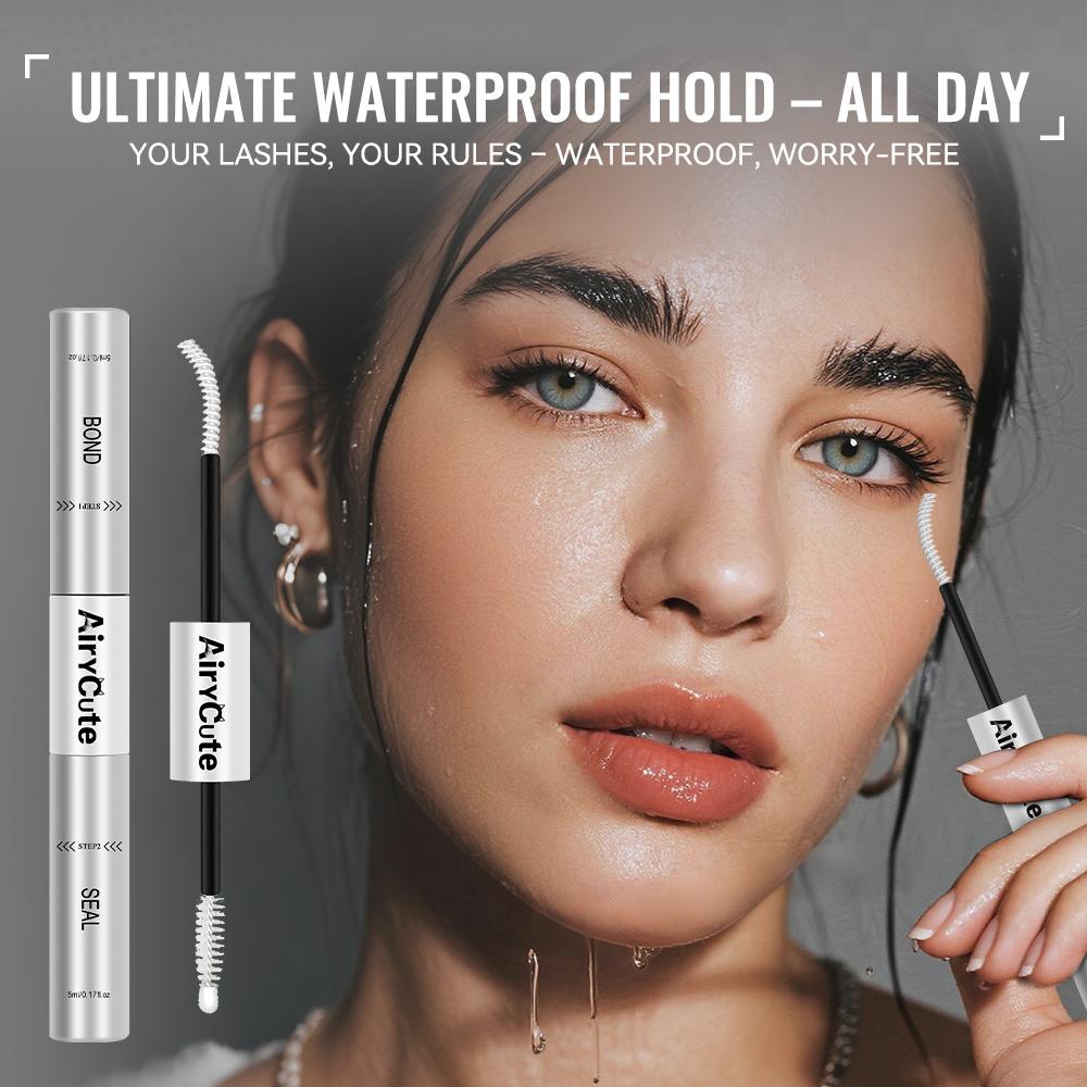 AiryCute 3in1 Lash Kit Essentials | Strong Hold, Waterproof & Remover-Safe for Flawless Lashes Latex-Free Waterproof Bond Seal & Remover for Sensitive Eyes - Biotin&VE Ingredients - Long Lasting Formula - Pool-Proof Rainy Day Proof