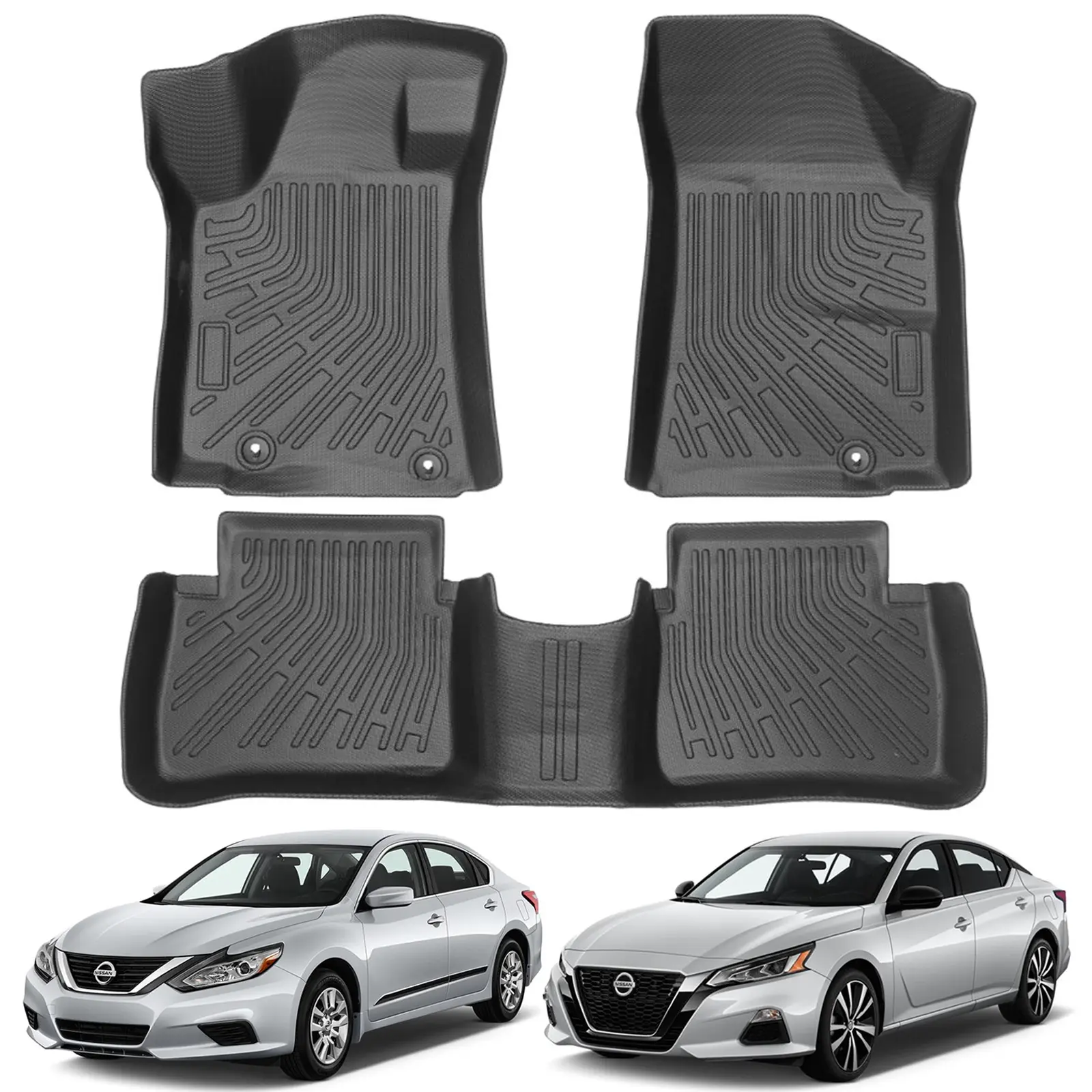 Canvcle All-Weather Car Floor Mats Set, Auto Interior Accessories for Nissan Altima 2013-2026, TPE Odorless Heavy-Duty Waterproof Non-Slip Easy-to-Clean Protection Mats, Floor Mats For Car