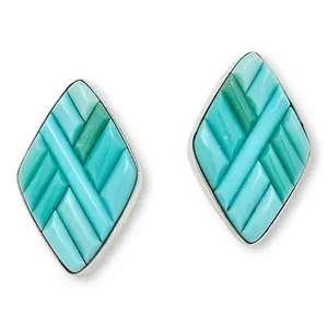 Mine Finds by Jay King Sterling Silver Campitos Turquoise Inlay Doublet Earrings