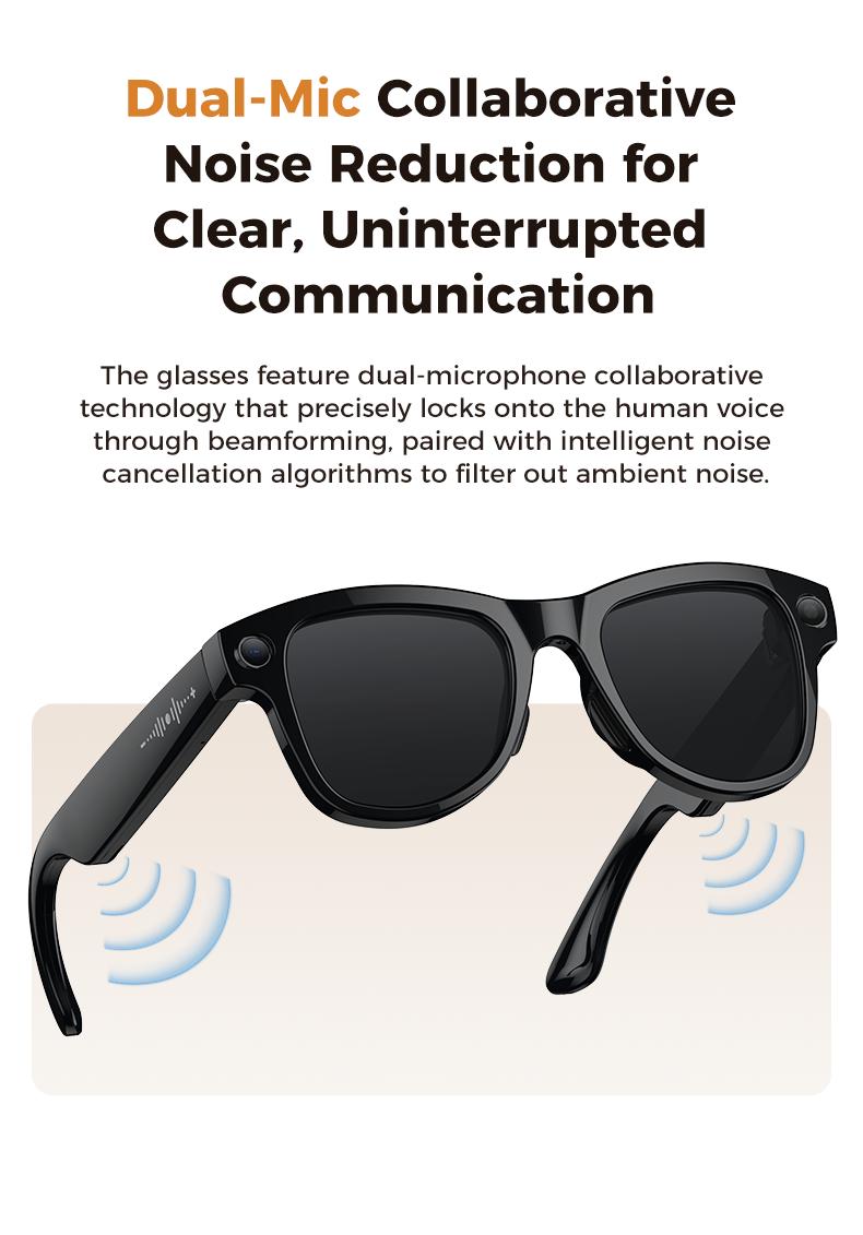 [Spring Deals] Tukio M02 Ultra-Smart AI Translator Camera Glasses with 4K Camera & Surround Sound Headphones Photochromic Polarized Lenses for Daily Activities Work & Driving - Smartgoggles