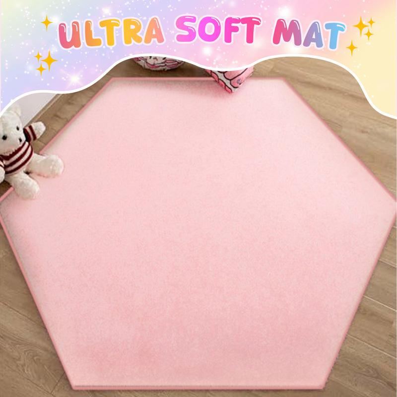 EFFUN Princess Tent Valentines Day Gifts, 55"x53" Kids Play Tent with Star Lights & Plush Clips Indoor Castle Playhouse with Upgraded PVC Connectors Pink Perfect Gift Halloween