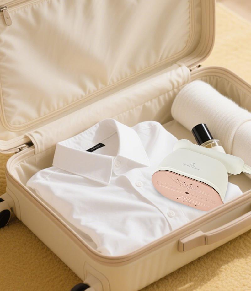 Pukomc Handheld Mini Steam Iron – 1050W, Quick Heat-Up, 180° Handle & Dual Nozzles for Efficient Ironing, Compact & Powerful