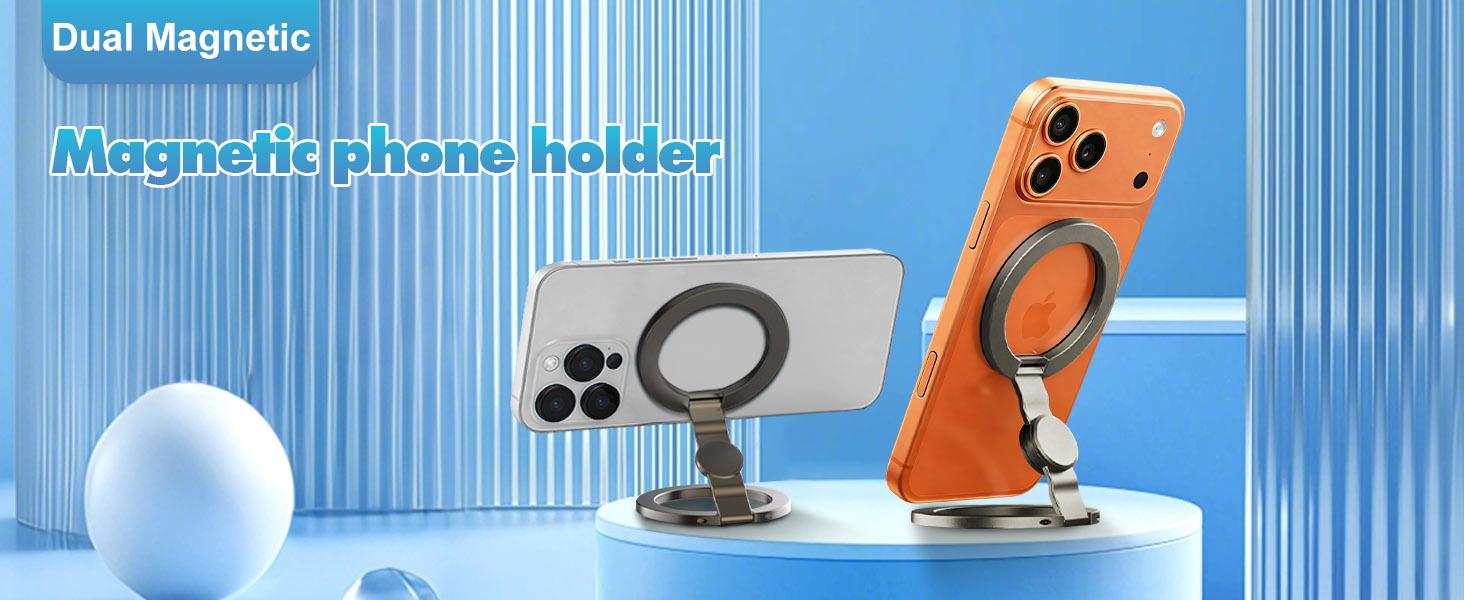 Magnetic Mobile Phone Stand & Fidget Spinner Combo, Adjustable Dual Magnetic Ring Cellphone Holder with Durable Grip, 360° Rotation, Foldable, MagSafe Compatible, Landscape-Ready Stress Relief Accessory for Car/Desk Magnetic Mobile Phone Stand & Fidget Spinner Combo, Adjustable Dual Magnetic Ring Cellphone Holder with Durable Grip, 360° Rotation, Foldable, MagSafe Compatible, Landscape-Ready Stress Relief Accessory for Car/Desk