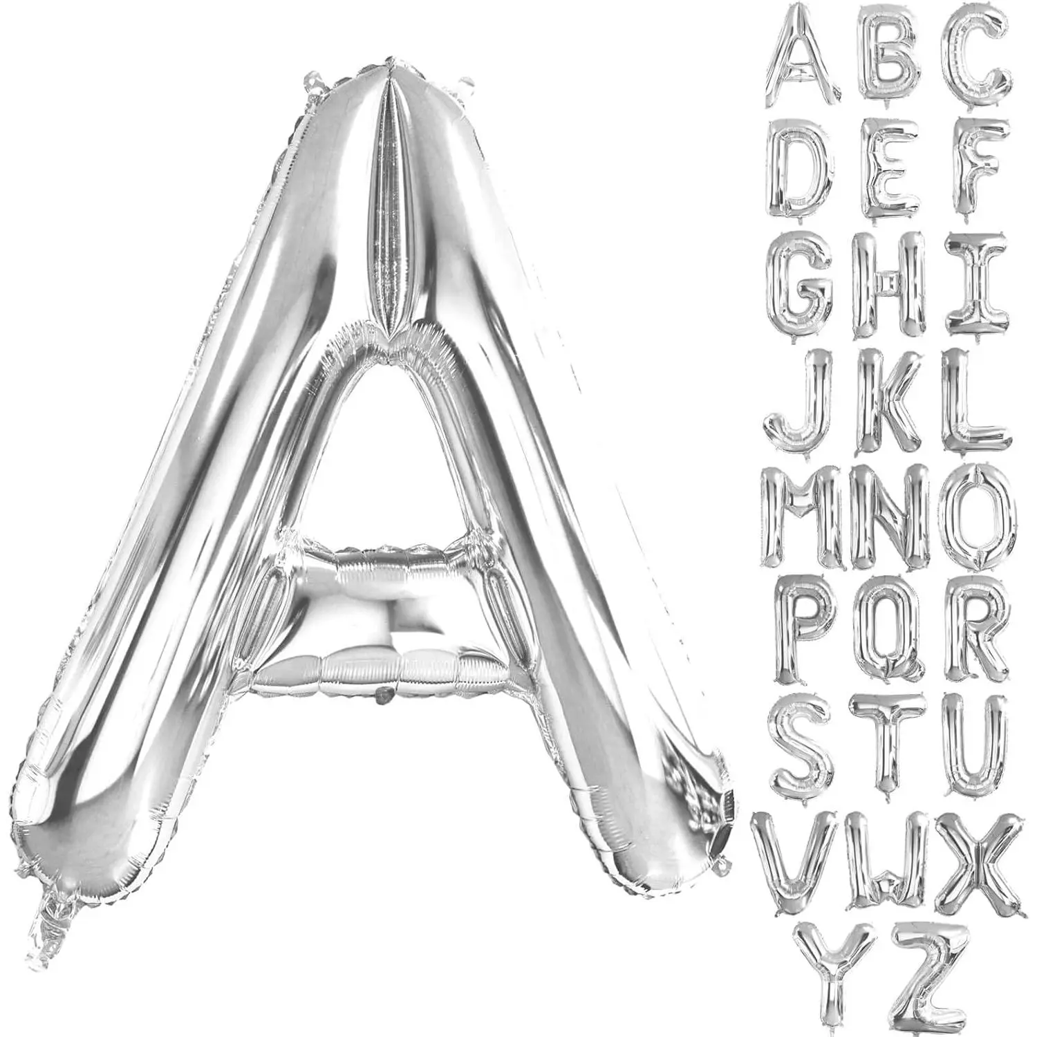 40-In Silver Aluminium Reusable Alphabet Balloon (Letter B), Jumbo Festive Banner, Happy Birthday Party Decor & Photo Prop, Silver Letter B