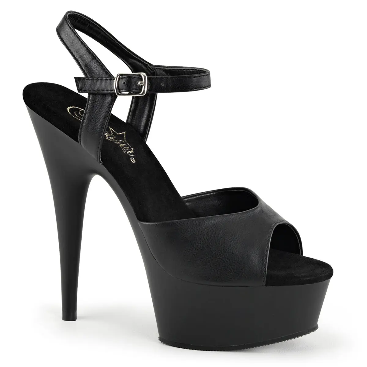 Pleaser Delight-609 Women's Elegant Fashion Heeled Sandals, Platform Open Toe Pleather Pumps, Stylish Women's Shoe