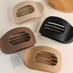 Oval Hair Claw Clips for Thick Hair 4 Pack Matt Strong Metal Springs Non-Slip Matte Finish Curved Design for Yoga and Driving