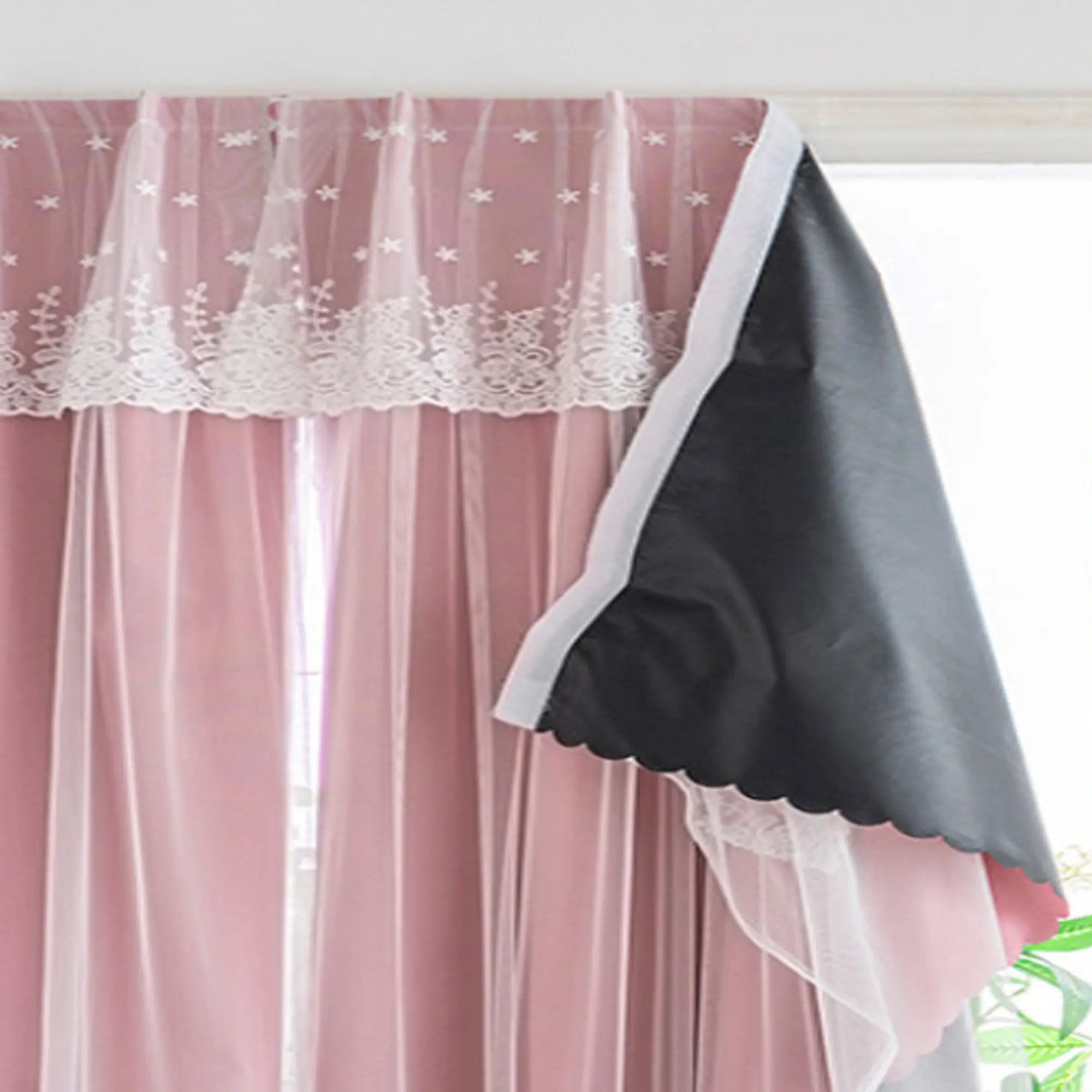 Modern Minimalist Self-Adhesive Easy Install Blackout Polyester Window Curtain, Portable Detachable Drapes for Bedroom Living Room Balcony, Dustproof UV Resistant UV Protection, Home Decorative Curtain, Home Decoration Curtain, Living Room Curtains