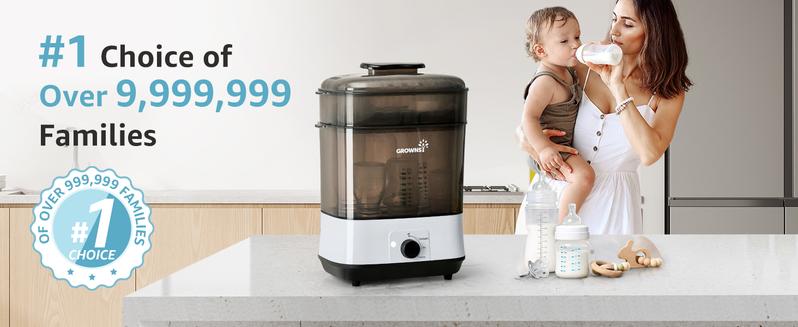 GROWNSY Bottle Sterilizer and Dryer, Electric Steam Baby Bottle Sterilizer, Bottle Sanitizer for Baby Bottles & Pacifiers, Breast Pump Parts