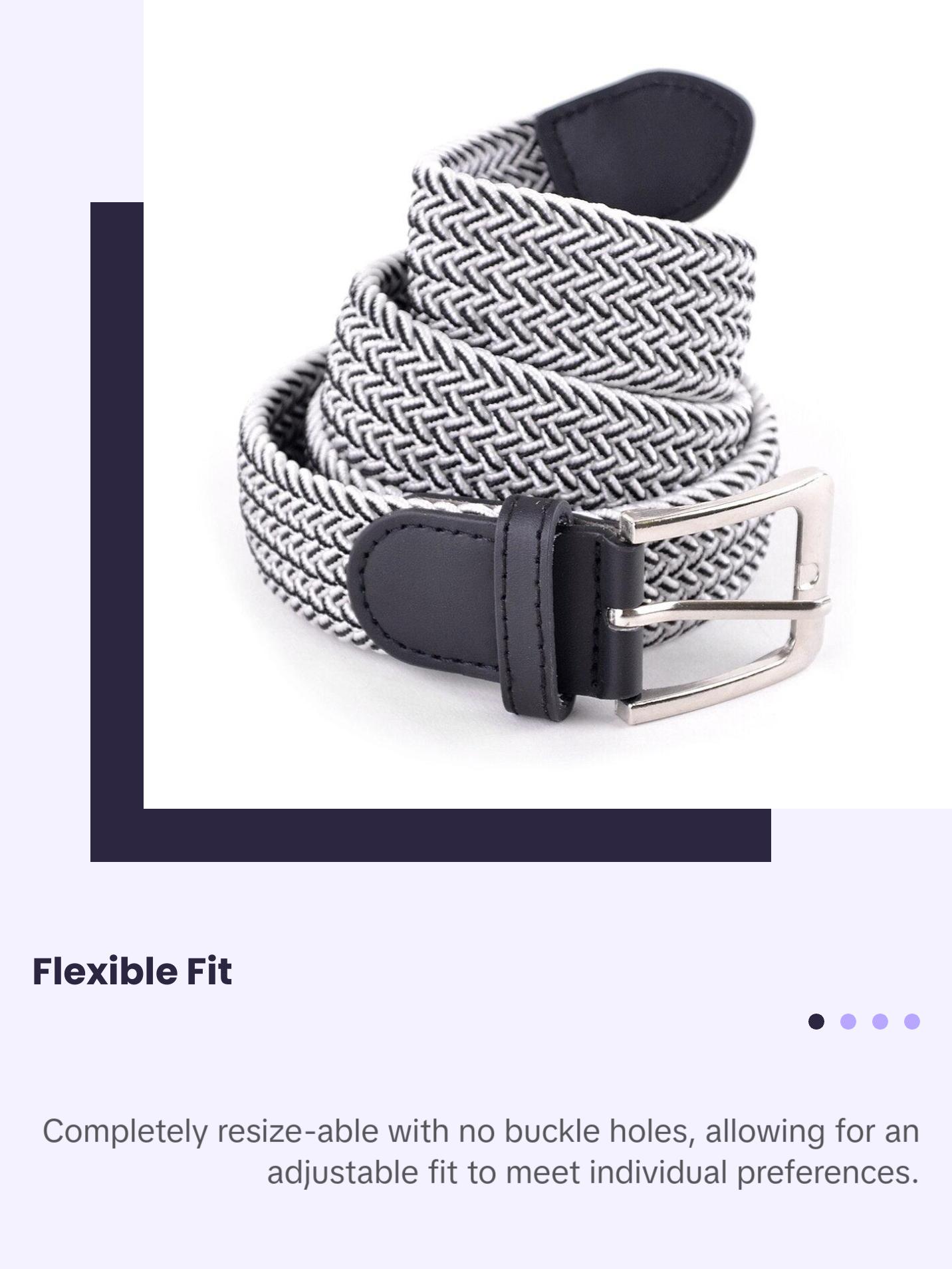 Belt - Stretch, Two-toned Braided & Elastic