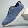 Men's Lace-Up Minimalist Plain Round Toe Cloth Upper Casual Trainers - Lightweight Breathable EVA Sole All Seasons Running Shoes, Breathable Running Sneakers for Daily Wear & Training