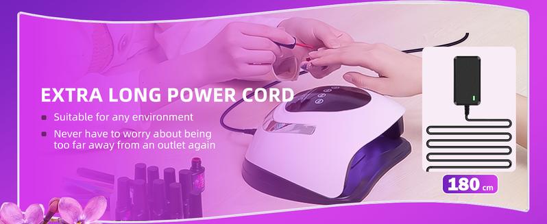 LadyMisty 268W UV LED Nail Lamp, Professional Nail Polish Curing Lamp with 4 Timers, Automatic Sensing Nail Art Tools, 57 Lamp Beads, For Home Salon
