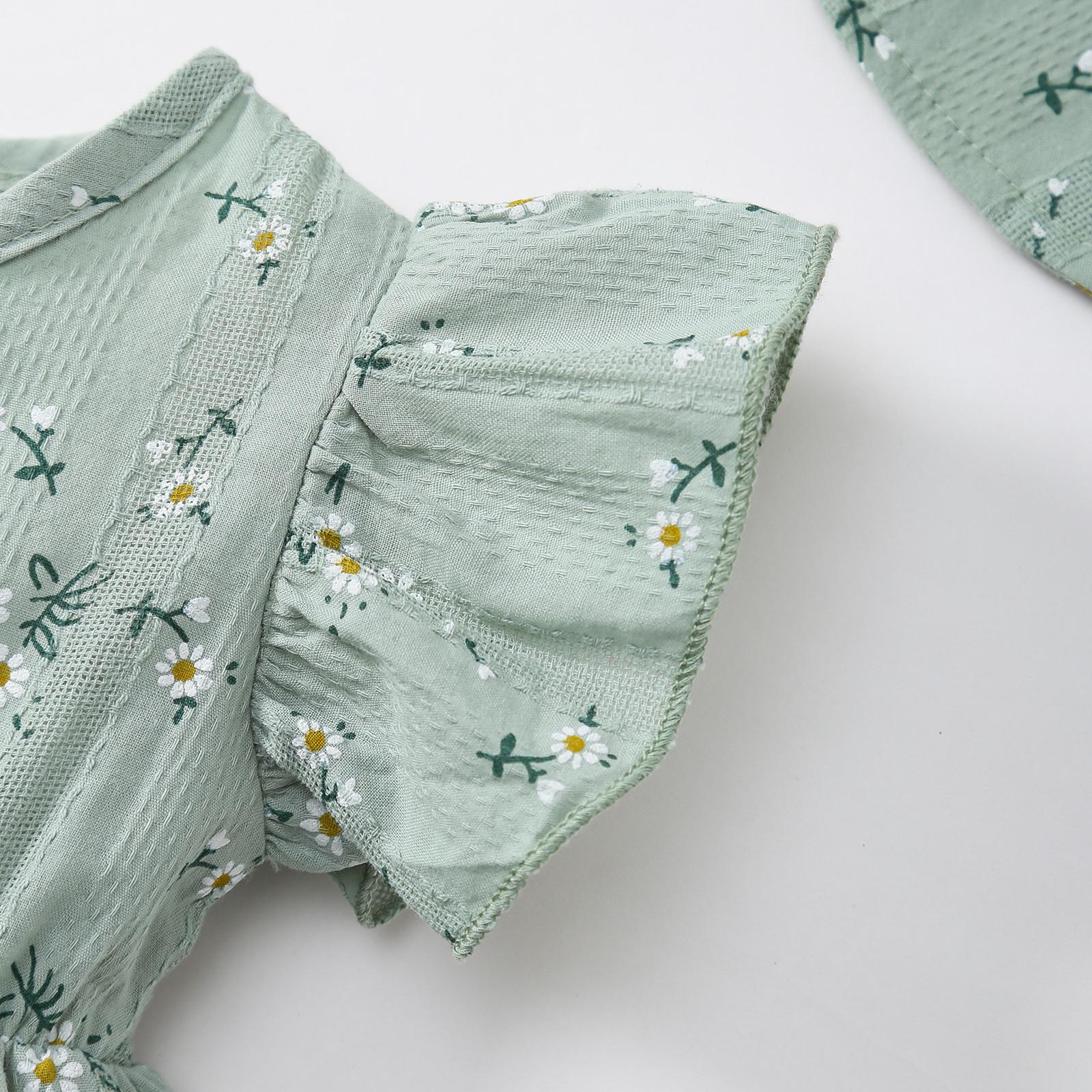 YOUNGERTREE Baby Girls' Three-Piece Sleeveless Dress Set with Cute Bow Small Backpack & Sun Hat Spring Summer Casual Outfit little girl Playwear toddler summer dress