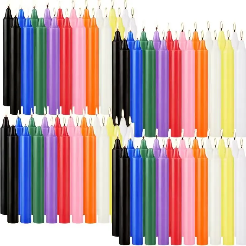 80 Pack Mini Taper Spell Candle-4 Inch Multi-Colored Candle Sticks-for Home Decor Kitchen Decor Wedding Decoration-10 Colours