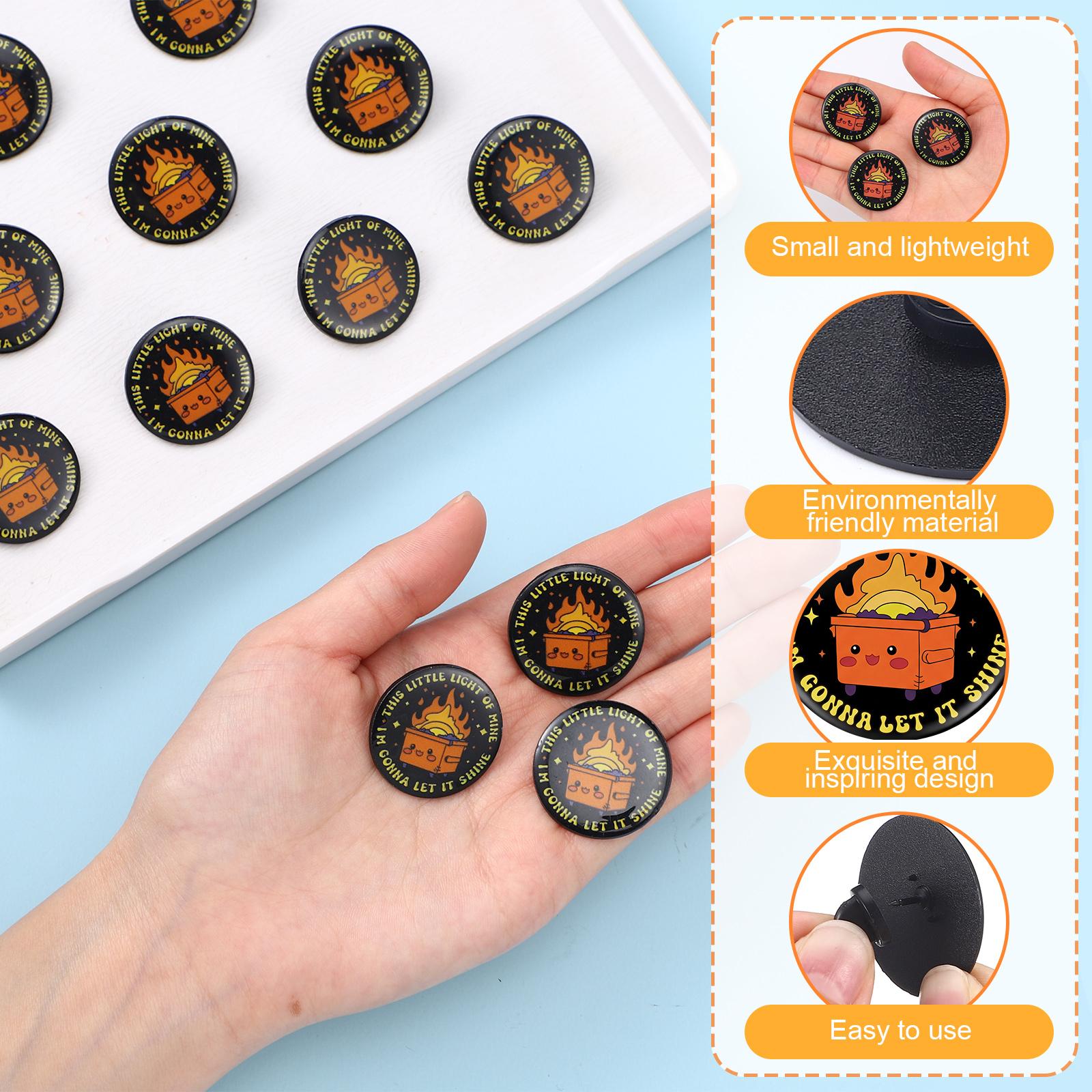6/12pcs Dumpster Fire Pins Bulks Humorous Employee Appreciation Gift for Nurse Teacher IT Service Industry Workers Coworkers Team Leader Trash Fire Alloy Brooch Pin Emotional Support Decorative Jewelry Accessories for Decorate Jackets Hats Backpacks