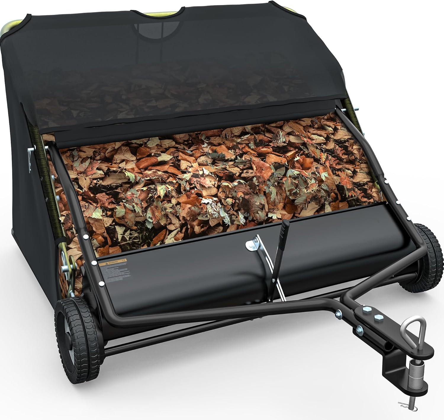 YITAMOTOR 42" / 48"  Lawn Sweeper, Tow Behind Grass Sweeper Leaf Collector, Black Heavy Duty Portable Handle Garden Tool Yard Maintenance