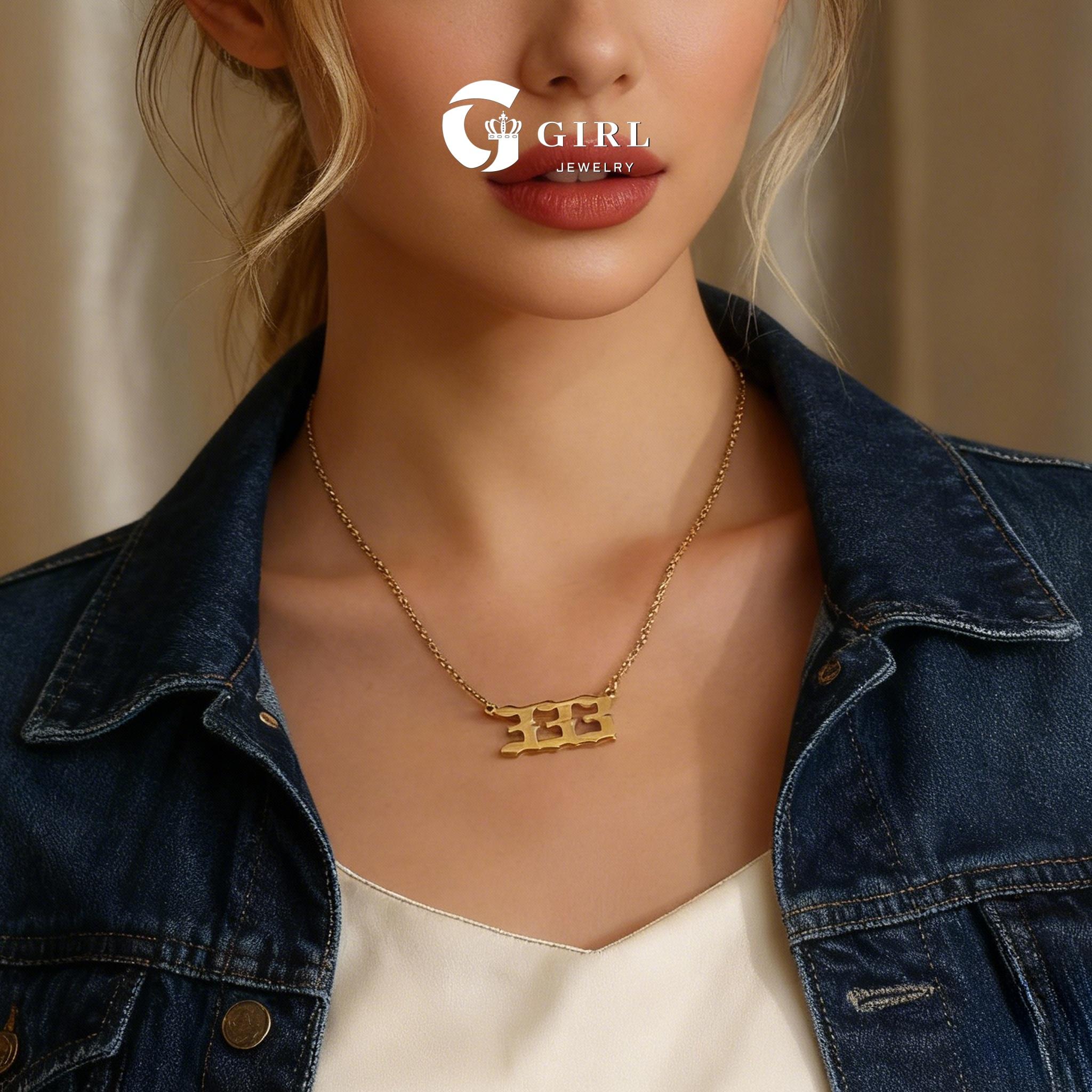 GGlRL Number Necklace For Women and man, 18K Gold Plated 000 111 222 333 444 555 666 777 888 999 Necklace Numerology   Fashion Jewelry Gift for Holiday Haul Christmas Birthdays Anniversaries