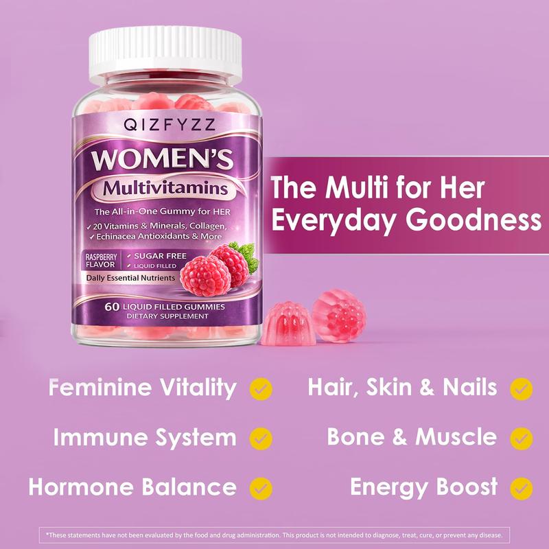 Women’s Multivitamin Gummies – Methylated Multivitamin for Women with Biotin, Methylfolate, Iron, Collagen, Vitamins A, C, D & B-Complex, Antioxidant Daily Support for Beauty & Immune, No Sugar, 60 Count