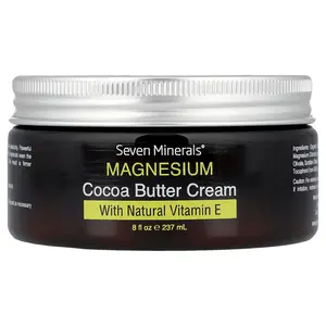 Seven Minerals Magnesium Cocoa Butter Cream, with Natural Vitamin E, 8 fl oz (237 mL)