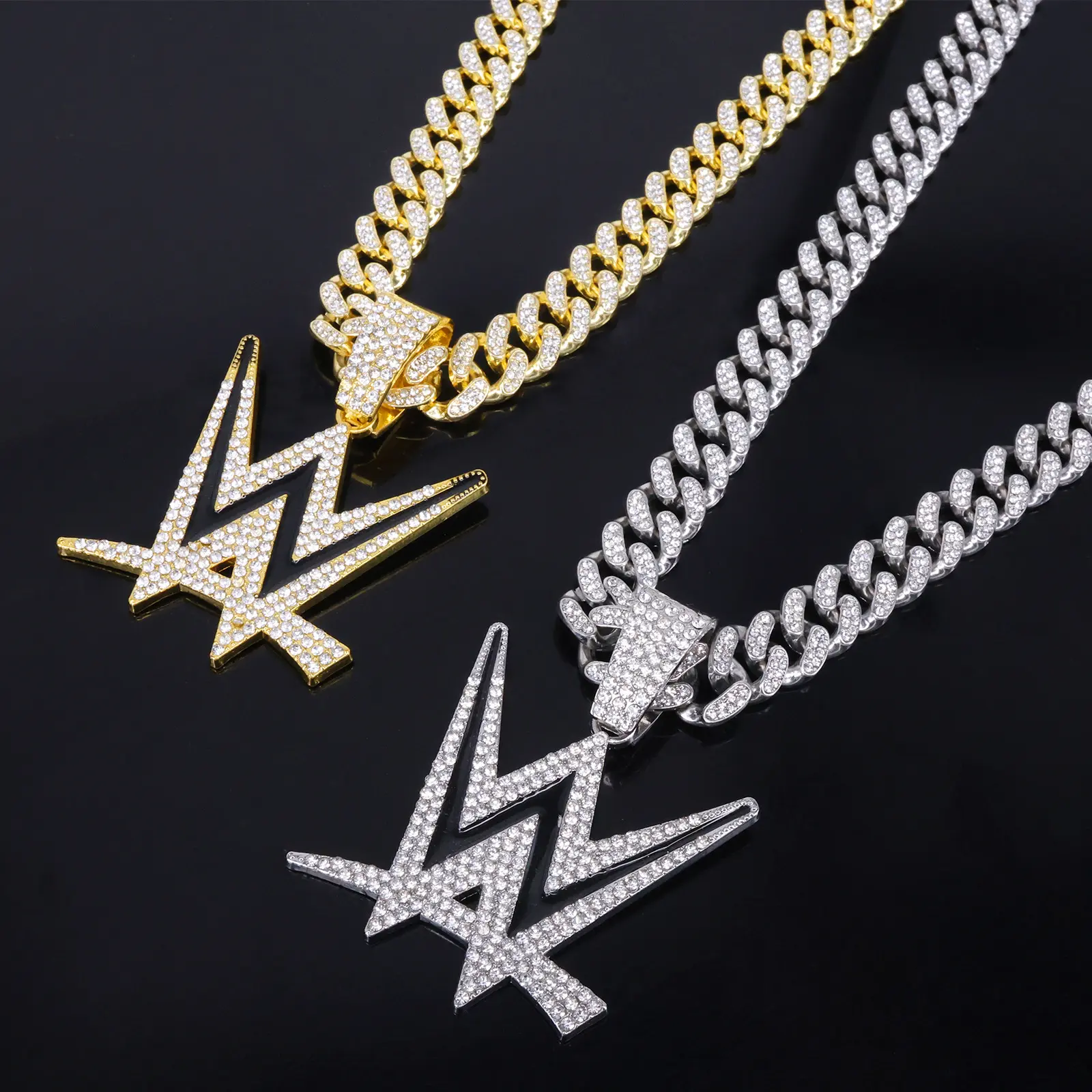 Unisex Punk Layered Alloy Chain Wrestling Rhinestone Decorated Pendant Necklace, Party & Daily Clothing Decor, Exquisite Birthday Gift Fashion Costume Jewelry