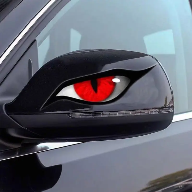 Raptor Eye Evil Eye Decal Auto Accessories - Cool Car Decorations, Rearview Mirror Adhesive Sticker, Sun Protection, Water-Resistant for Rain, Scratch-Resistant, Easy Apply Stylish Exterior Decor, Stickers, Adhesive Sticker, Easy Apply