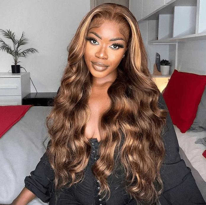 Hot Star P4/27 Highlight Color 13X6 HD Transparent Lace Front Colorful wigs Body Wave and Straight Wigs Human Hair Pre Plucked With Baby Hair